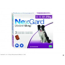 NexGard L ( 10 - 25 kg ) 68 mg žuvacie tablety 3 x 1 tbl.